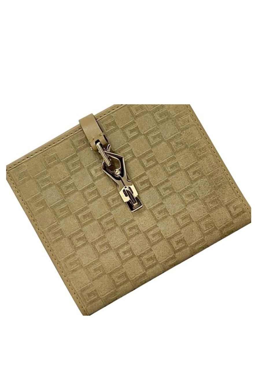 Gucci Bifold Wallet Jackie 035 Leather Suede Beige Vintage